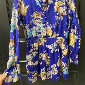 Guess Women's Blue Vonda Cutout Choker-neck Romper